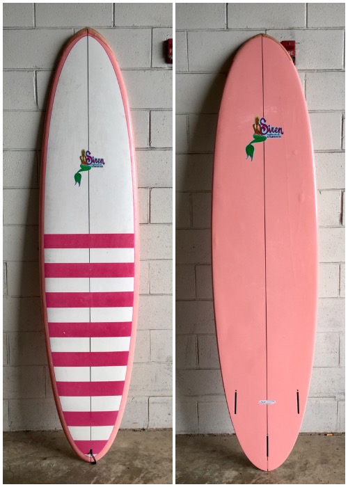 The Sol Desire is the ultimate mid-length tri-fin surfboard. Simple design elements yeild a very easy, forgiving shape that makes the most of all conditions. A flat rail-to-rail bottom contour, coupled with a conservative rocker profile, maximizes efficiency through the water, generating speed in the weakest of conditions. If you are currently a longboarder, the Sol Desire is the perfect transition to the world of higher performance shortboard surfing.
For riders looking for a board that works in small waves without resorting to a longboard, the Soul Desire fits the bill. Contrary to the typical egg's reputation as being big and bulky, the Soul Desire hits the lip, cuts back and goes on-rail with speed and purpose evern in really weak surf. An excellent starter board as well, balancing stability, manueverability and ease of paddling in a manageably sized package. Try one for yourself and you will see how easily the Siren Sol Desire will become your sole desire.
Built by SurfTech using the most advanced Tuflite Epoxy-Sandwich molded construction format, the SurfTech version of the Siren x Channin Sol Desire is the ultimate in lightweight durability, making it the perfect for surf travel.