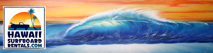 A painting of a wave in the ocean